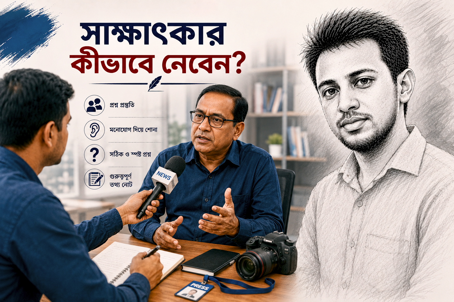 সাক্ষাৎকার কীভাবে নেবেন? একজন সাংবাদিকের প্রশ্ন করার কৌশল