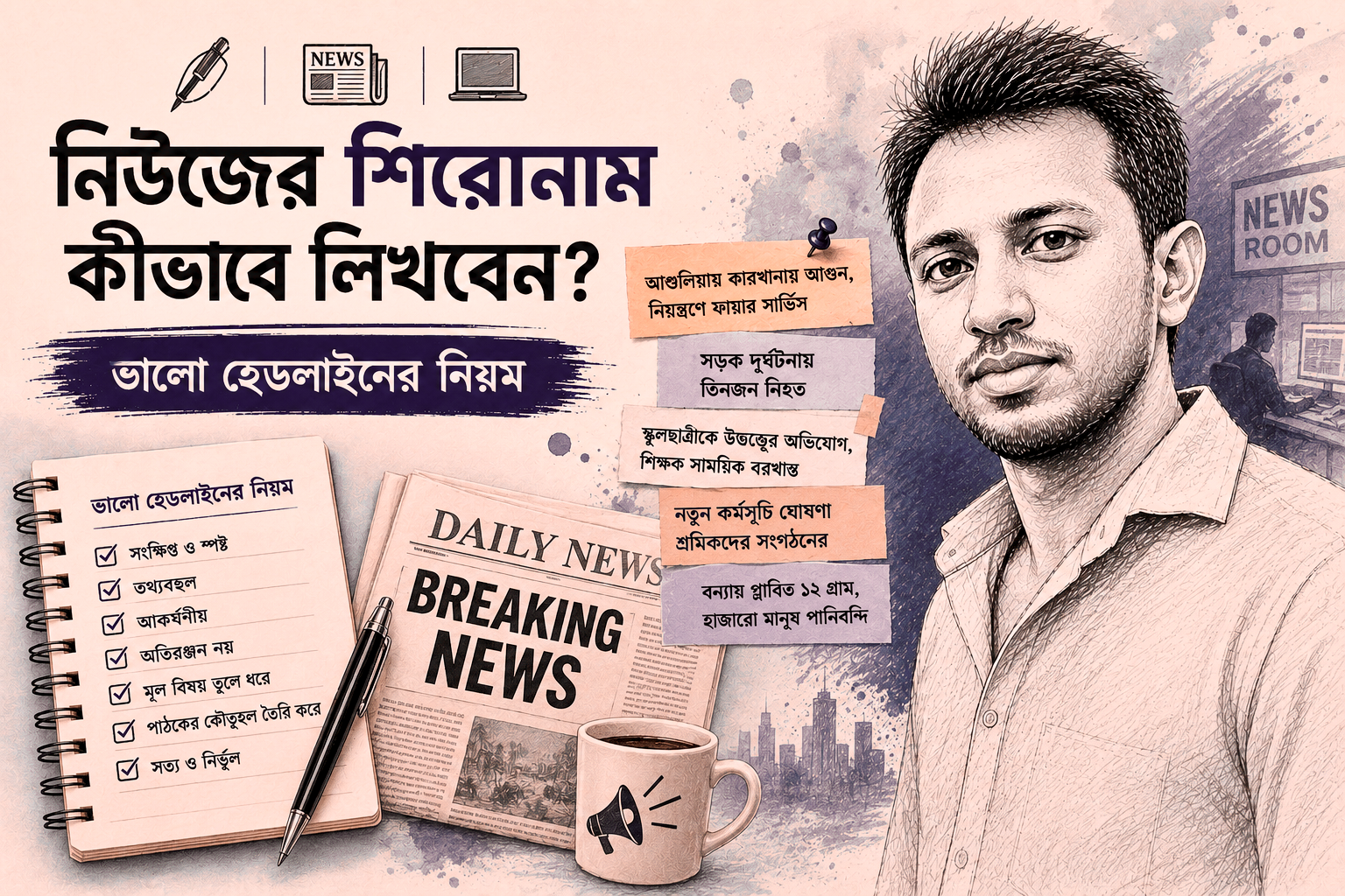 নিউজের শিরোনাম কীভাবে লিখবেন? ভালো হেডলাইনের নিয়ম