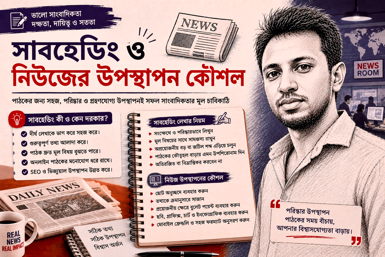 সাবহেডিং ও নিউজের উপস্থাপন কৌশল