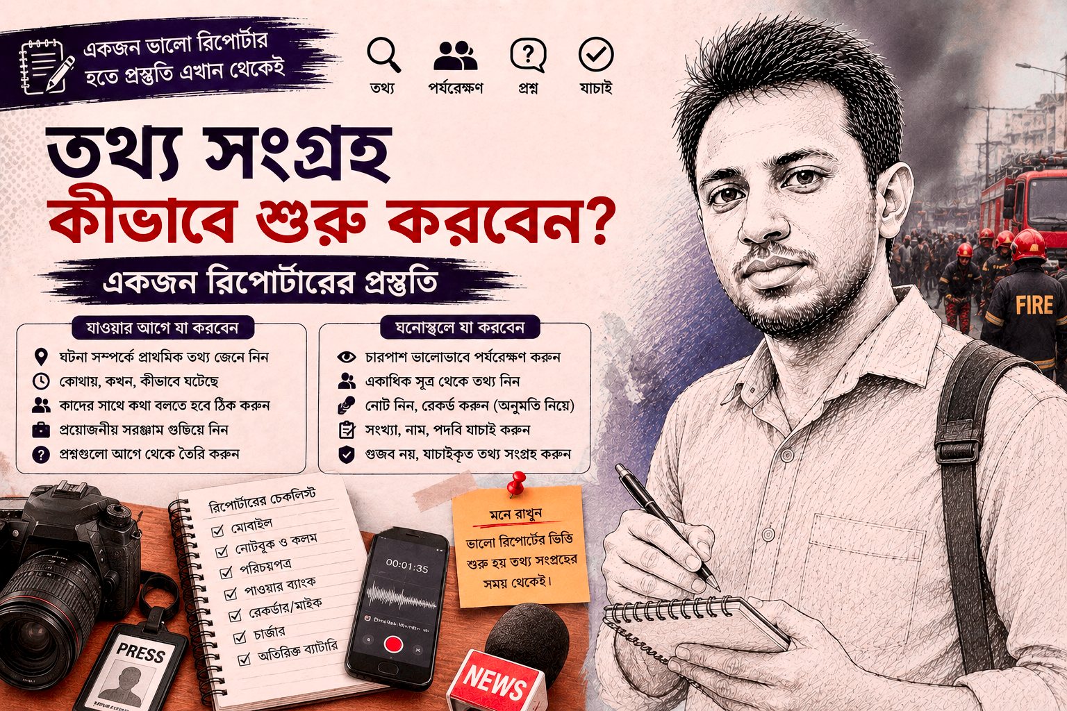 তথ্য সংগ্রহ কীভাবে শুরু করবেন? একজন রিপোর্টারের প্রস্তুতি