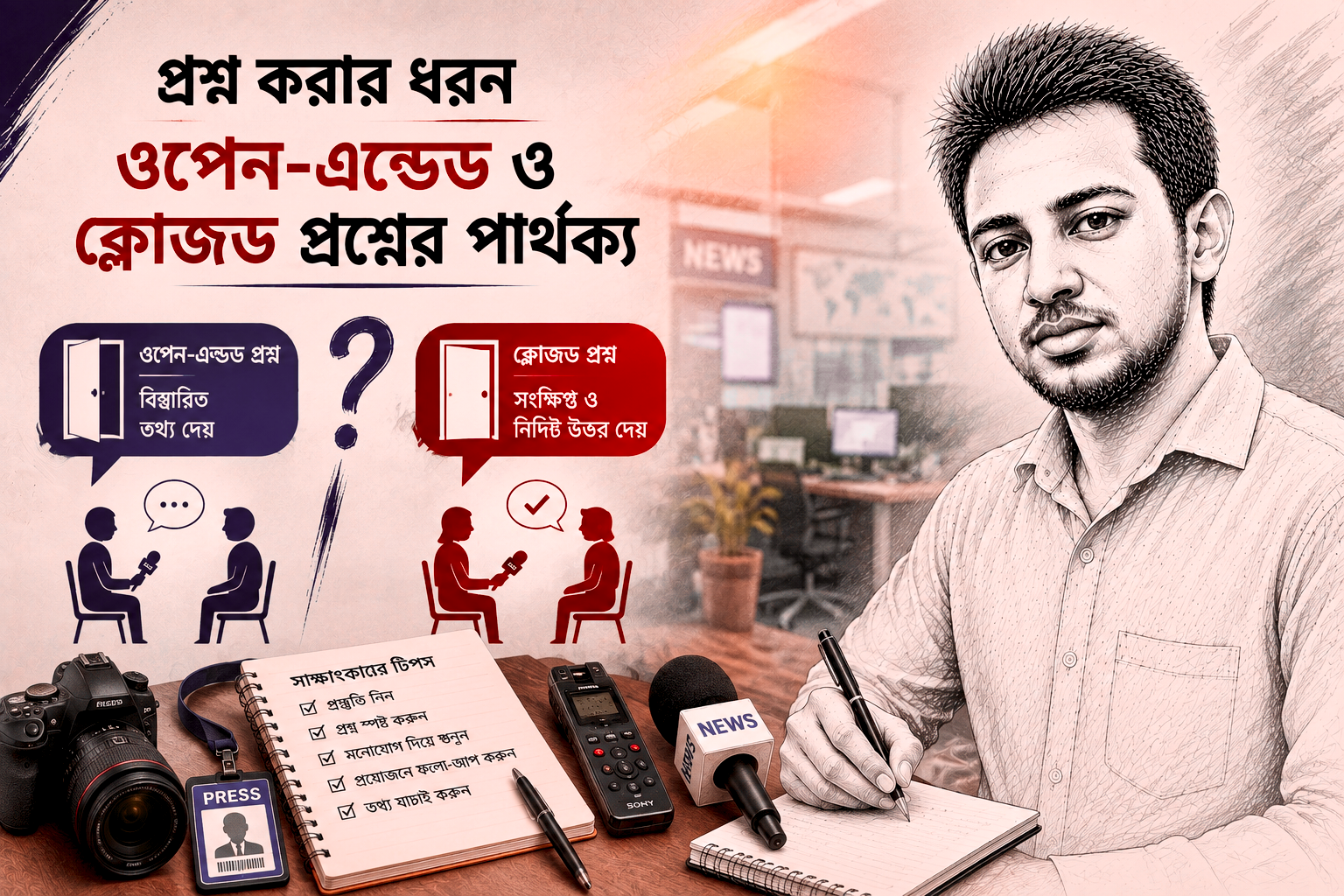 প্রশ্ন করার ধরন: ওপেন-এন্ডেড ও ক্লোজড প্রশ্নের পার্থক্য